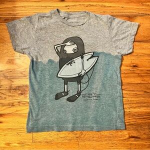 North Shore Hawaii Kids' Heather Gray Blue Surf Graphic T-Shirt by Tini Minini